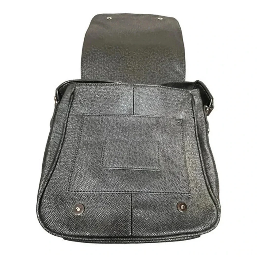 Aldo Messenger Bag Mens OS Black Textured Crossbody Flap Travel Office Bag‎